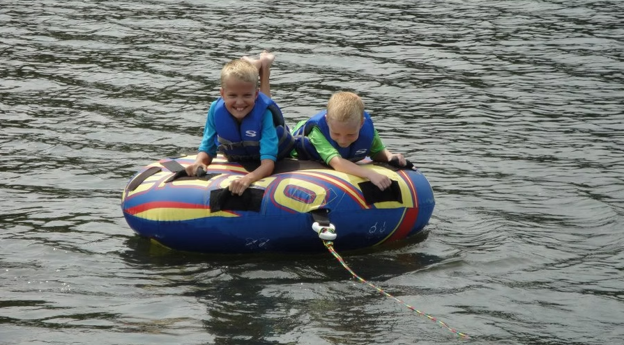 AJ (oldest) and Andrew on tube