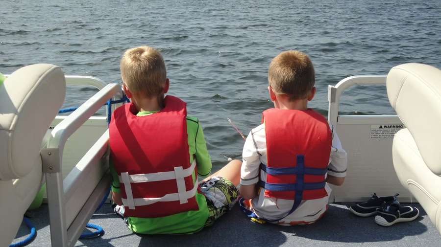 Our sons when young fishing